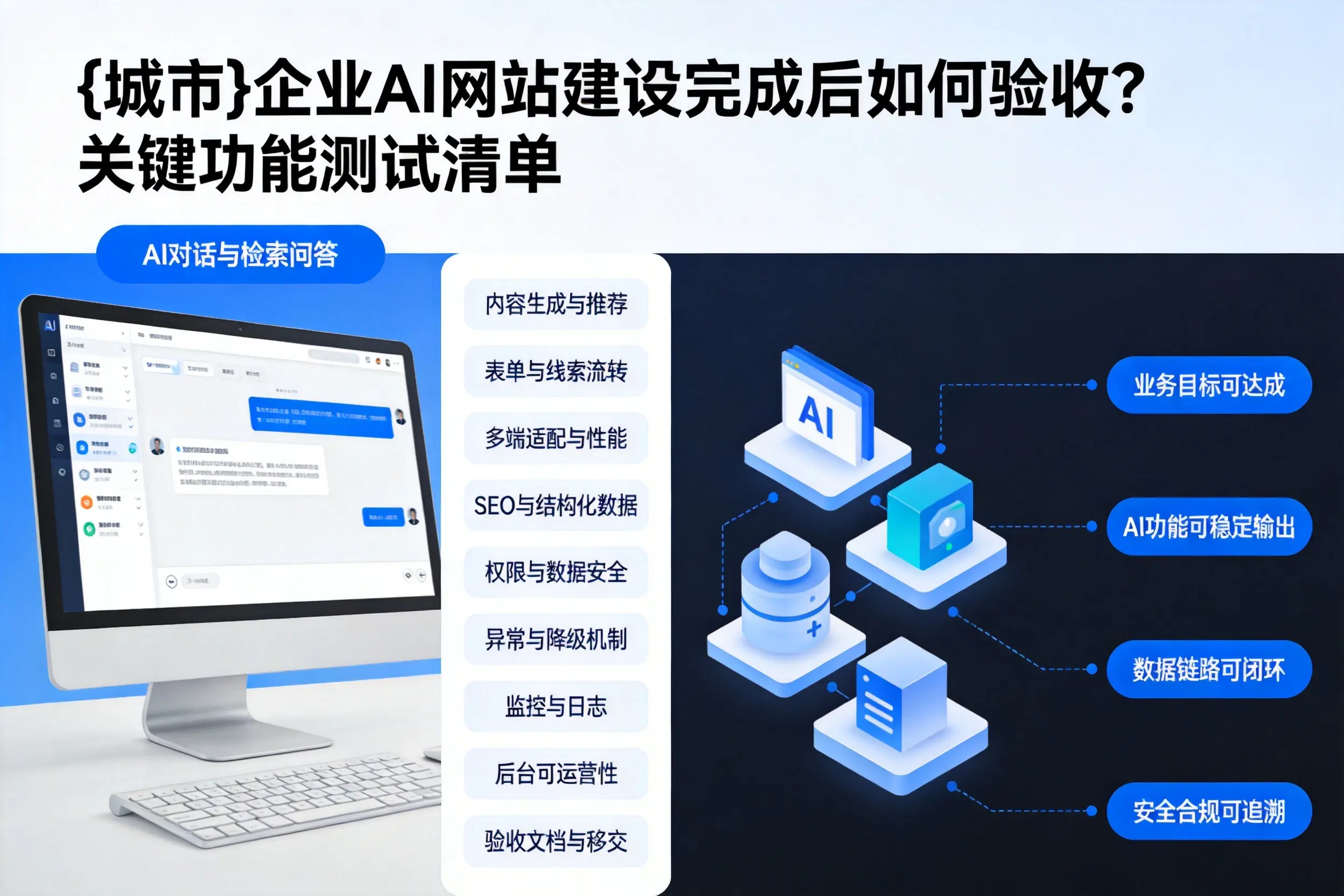 新星企业AI网站建设完成后如何验收？关键功能测试清单
