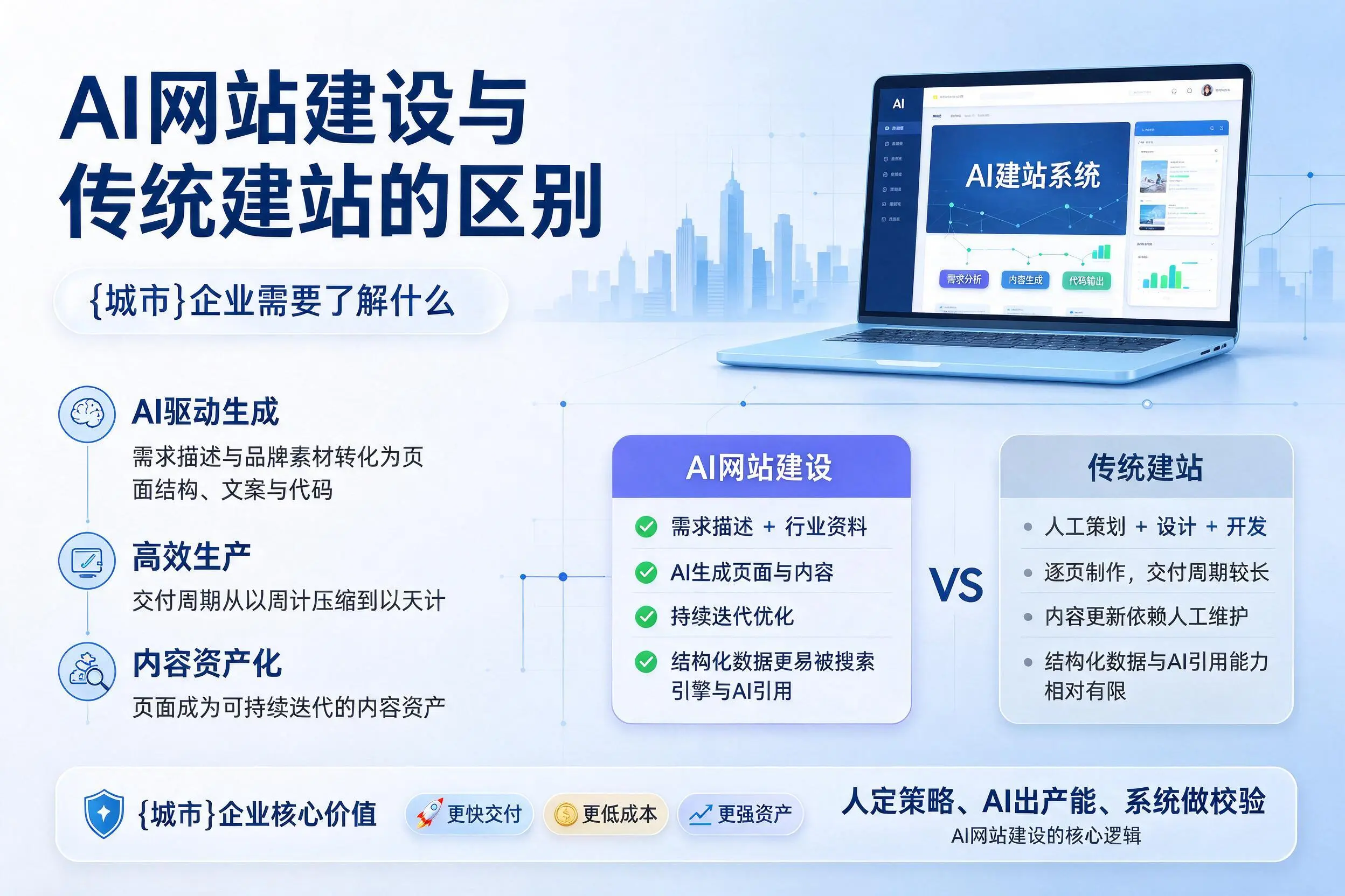 AI网站建设与传统建站的区别，新星企业需要了解什么