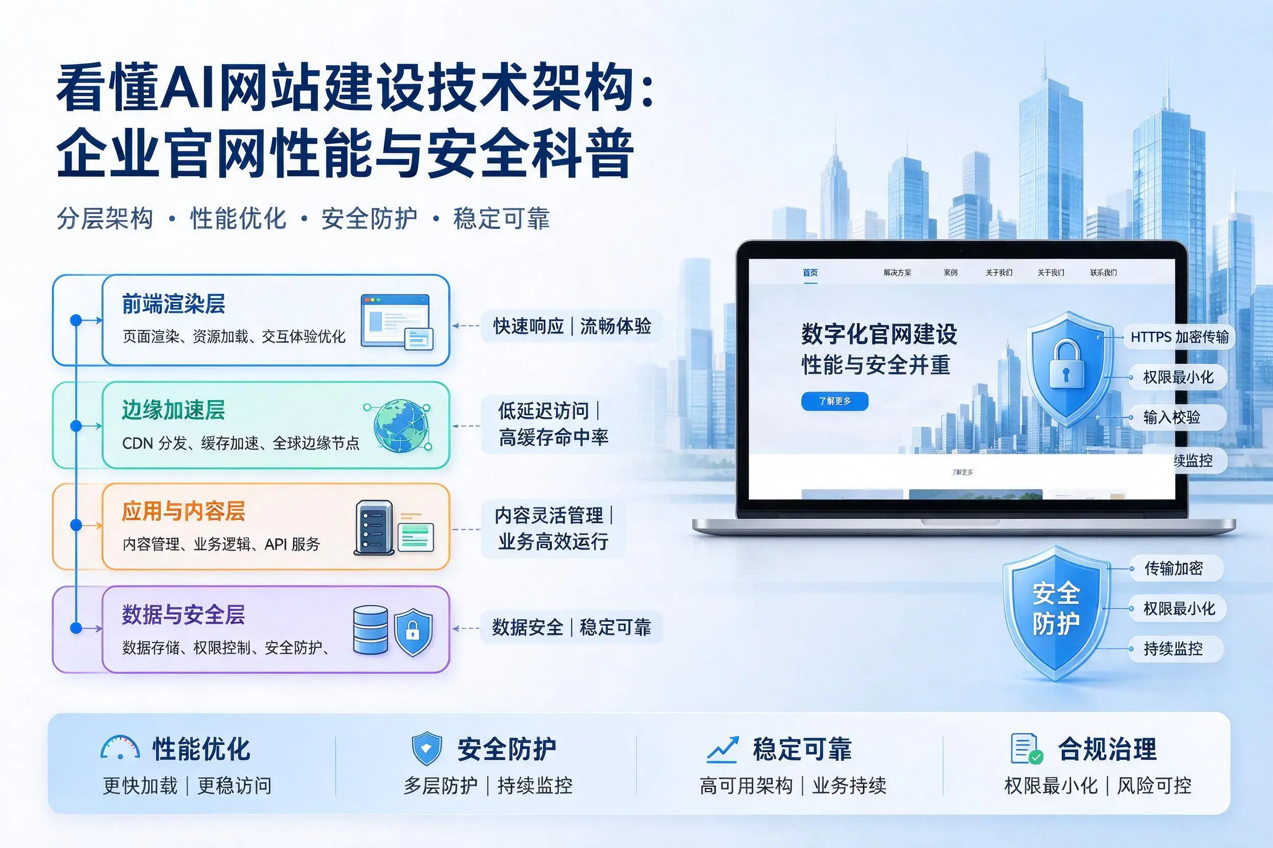 看懂AI网站建设技术架构：新星企业官网性能与安全科普
