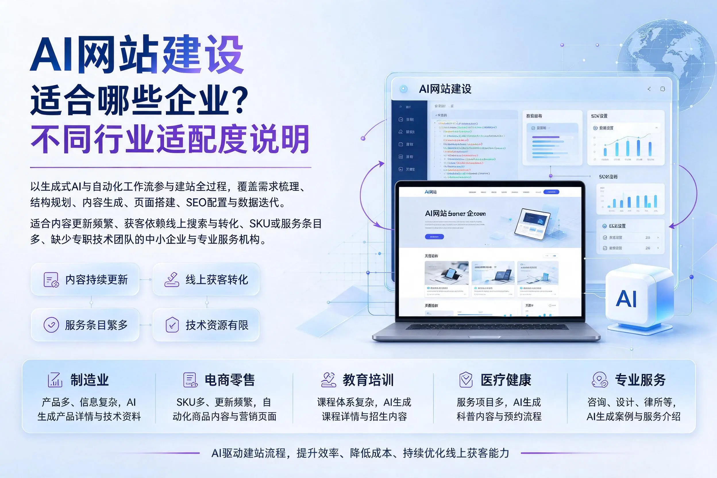 AI网站建设适合哪些企业？新星不同行业适配度说明
