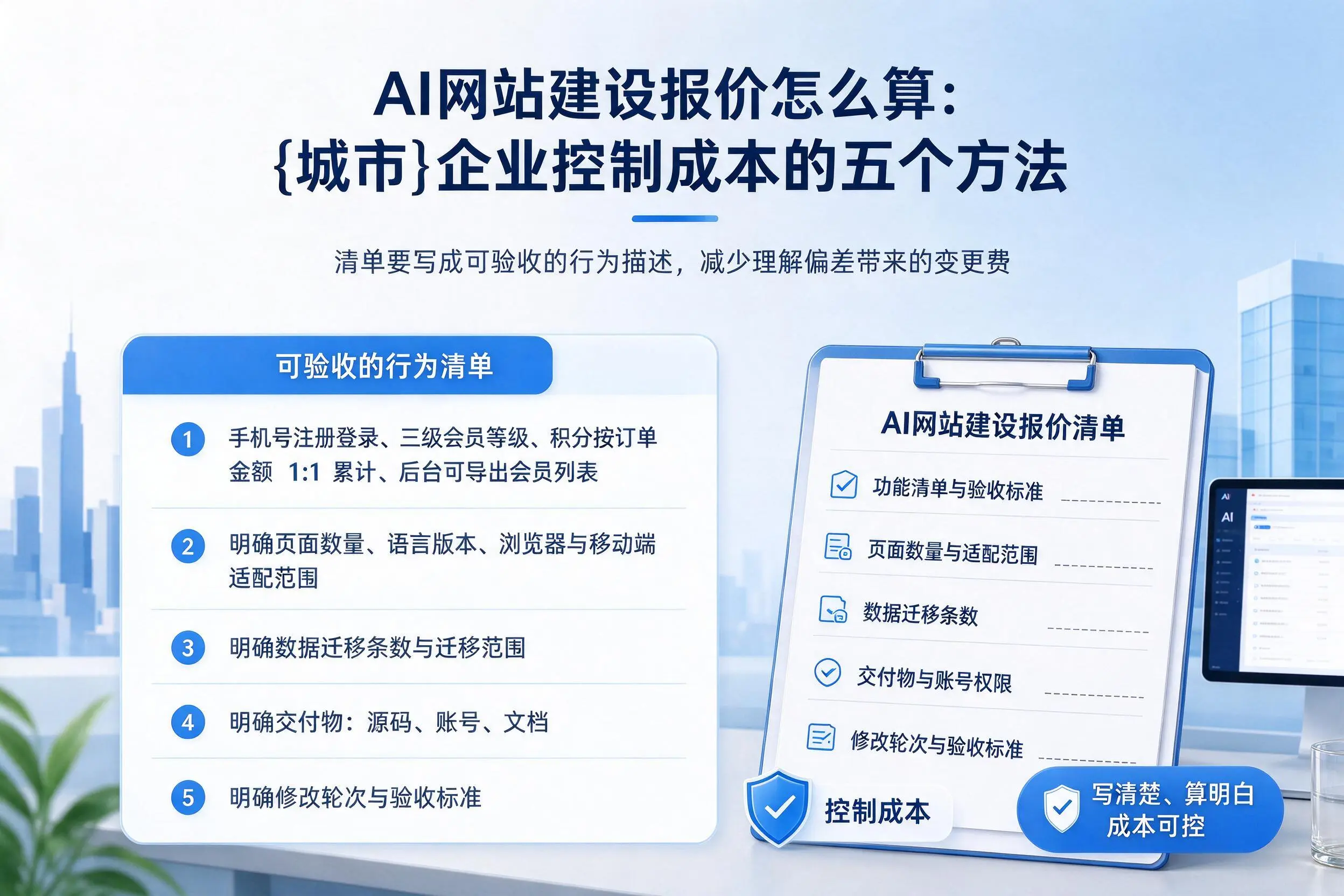AI网站建设报价怎么算:新星企业控制成本的五个方法